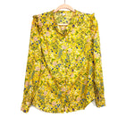 Old Navy Yellow Floral Button Up Top- Size M Tall