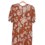 Dolan (Anthropologie) Orange Floral Print Honey Jumpsuit- Size XL Petite