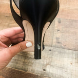 Sam Edelman Black Animal Fur Ankle Wrap Heels- Size ~10 (See Notes)