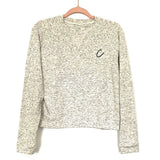 Albion Heathered Embroidered "C" Crop Sweatshirt- Size S