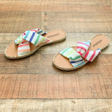 Olivia Miller Striped Canvas Twist Espadrille Sandals- Size 7 (BRAND NEW)