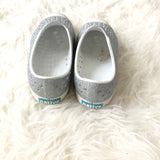 Native Youth Girl’s Silver Glitter Slip Ons- Size 11