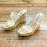 Steve Madden Clear Strap Espadrille Wedge- Size 8.5 (see notes)