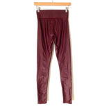 Carbon 38 Maroon Textured Detail Leggings- Size S (Inseam 28 1/2”)