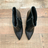 Simply Vera Vera Wang Black Faux Leather Side Cut Out Booties- Size 9 (see notes)