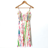 Aura Tie Front Button Up Bright Colorful Dress- Size S