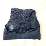 Carbon38 Black Sports Bra Crochet Knot- Size S