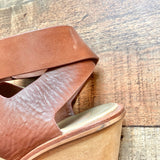 Dolce Vita Leather Double Strap Buckle Wedge Sandals- Size ~9 (see notes)