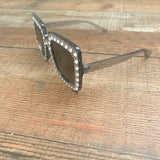 No Brand Navy Blue/Silver Square Frame Sunglasses