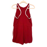 No Brand Sleeveless Red With White Outline Drawstring Romper- Size S