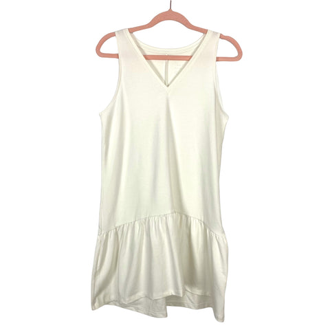 A New Day Ivory V-Neck Drop Waist Dress- Size S