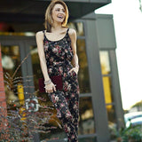 Mimi Chica Velvet Floral Jumpsuit- Size XS