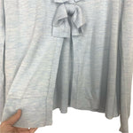 Club Monaco Light Blue Heathered Keena Bow Back 100% Wool Sweater- Size L (See Notes)