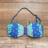 Lilly Pulitzer Teal/Turquoise Print Front Cutout Bikini Top- Size 4 (we have matching bottoms)