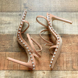 Steve Madden Brown Rhinestone Studded Ankle Strap Heels- Size 8.5 (See notes)