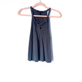 Forever21 Charcoal Grey Lace Up Racerback Tank- Size S