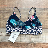 Malai Animal Print/Tropical Reversible Padded Bikini Top NWT- Size S (we have matching bottom)