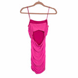 Princess Polly Hot Pink Bodycon Cinched Sides Back Cutout Mini Dress- Size 2 (sold out online)