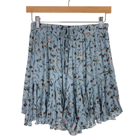 Vici Blue Floral Ruffle Versa Shorts- Size M (sold out online)