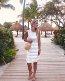 Luba By Hannah Payne White Mesh and Tassel Dress- Size 4 (see notes)