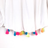 Lilly Pulitzer White Off the Shoulder Tassel Blouse- Size M