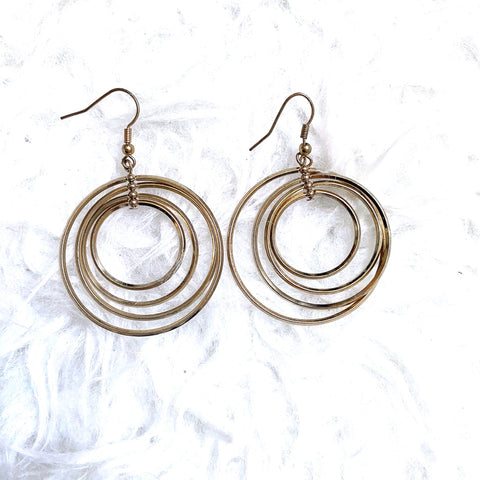 Gold Four Layered Hoop Earrings