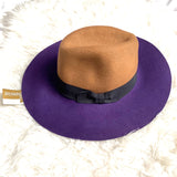 Something Special Colorblock Wool Felt Wide Brim Hat NWT