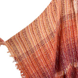 Macchia di Ruggine Maroon/Rust Woven Fringe Hooded Poncho Cardigan