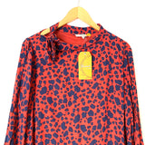 Andree by Unit Deep Red and Navy Animal Print NWT- Size L