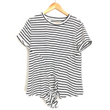 No Brand Stripe Tie Front Tee- Size L