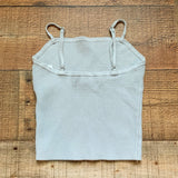 Abercrombie & Fitch Light Blue Ribbed Squareneck Cami Tank Top- Size S