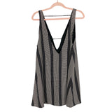 The LDRS Black/Beige Front Keyhole with Back Deep V and Strap Dress- Size M