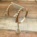 Large Gold with Pearls Hoop Earrings