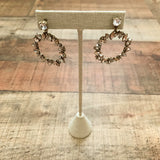 Loft White Rhinestone Wreath Drop Earrings
