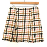 Forever 21 White Black Pink Tan Front Buttons Mini Skirt NWT- Size M