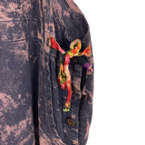 Brilliant Stranger Bleached with Colorful Side Tie Adjustable Length Straps Overalls- Size ~S/M (see notes)
