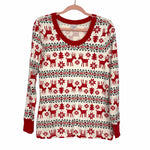 Hannah Anderson Reindeer Christmas Organic Cotton Top- Size L (we have matching pants and baby pajamas)