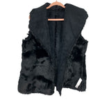 LOFT Black Reversible Suede/Faux Fur Vest NWT- Size L