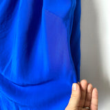 Nicole Miller Blue Batwing One Shoulder Silk Dress- Size 10 (see notes)
