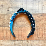 No Brand Teal Velvet with Pearls Knot Headband
