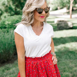 Gibson Red Floral Tiered Skirt- Size XXS (we have matching top)