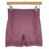 No Brand Maroon Heathered Fitted Workout Short- Size M