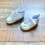 Meckior Baby Girls/Boys White Canvas Sneakers- Size 2