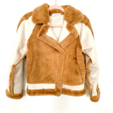 Madelyn Cream Faux Suede and Fur Cropped Jacket- Size S