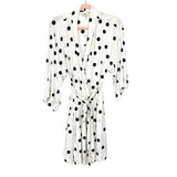 Soma White/Black Polka Dot Cool Nights Short Piped Robe- Size S/M(See Notes)
