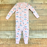 Hanna Anderson Pink Flowers and Bugs Zip Up Outfit- Size 12-18M