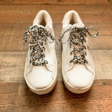 No Brand White Star Print Animal Print Lace Sneakers- Size 39 (US 8.5)