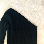 Lovers + Friends Mina Wool Blend One Shoulder Sweater In Black- Size S