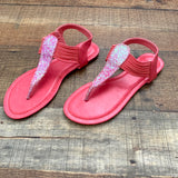 Dream Paris Hot Pink Glitter Sandals- Size 7 (Like New)