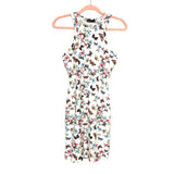 Popular 21 White Butterfly Print Bodycon Dress- Size M (Sold Out Online!)